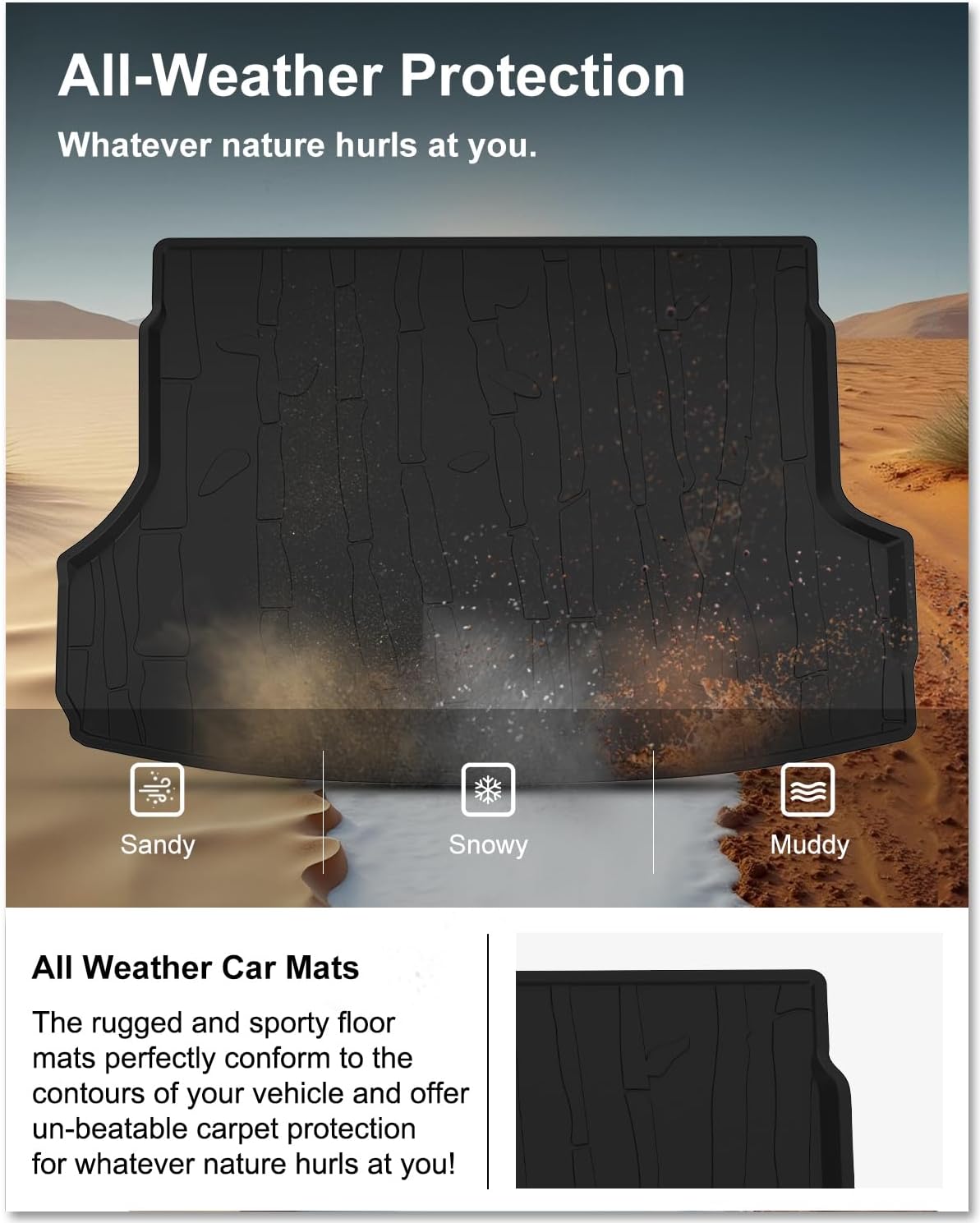 KIWI MASTER Cargo Mat for 2019-2026 Subaru Forester (Non-Hybrid), OEM Replacement J501SSJ300, All Weather Car Rear Trunk Mat, Custom Fit TPE Tray Liner, Black - Image 3