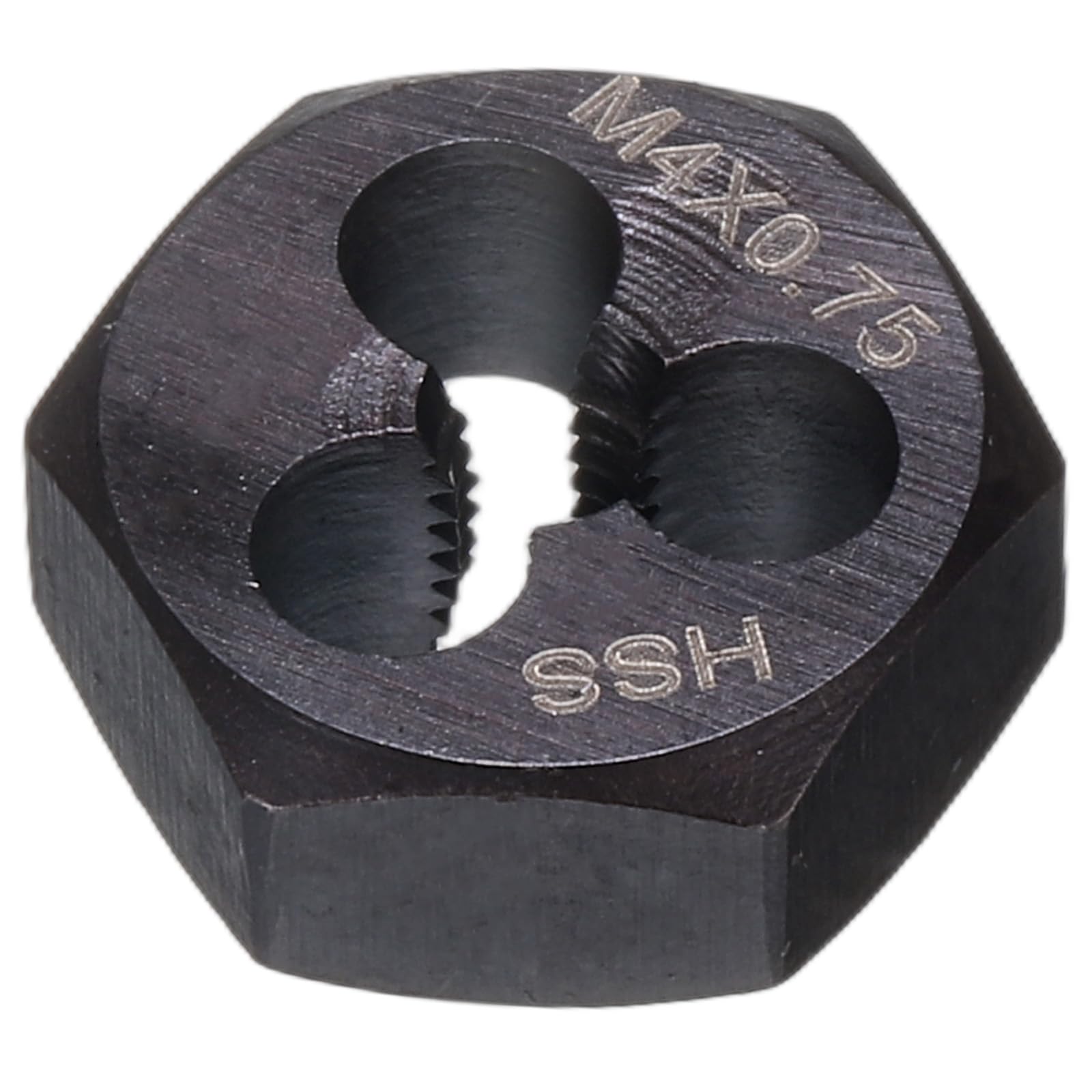 sourcing map Hex Threading Die M4 x 0.75 Metric Thread Right Hand High Speed Steel Rethreading Fixed Die Screw Cutting Tapping Repair Tool