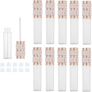 AJLTPA 10Pack Lip Gloss Wand Tubes, 5ml Empty Lip Gloss Containers, Lipgloss Lip Balm Bottles with Rubber Stoppers for Lip Gloss Balm Cosmetic Business, Pearl Diamond, 5ml
