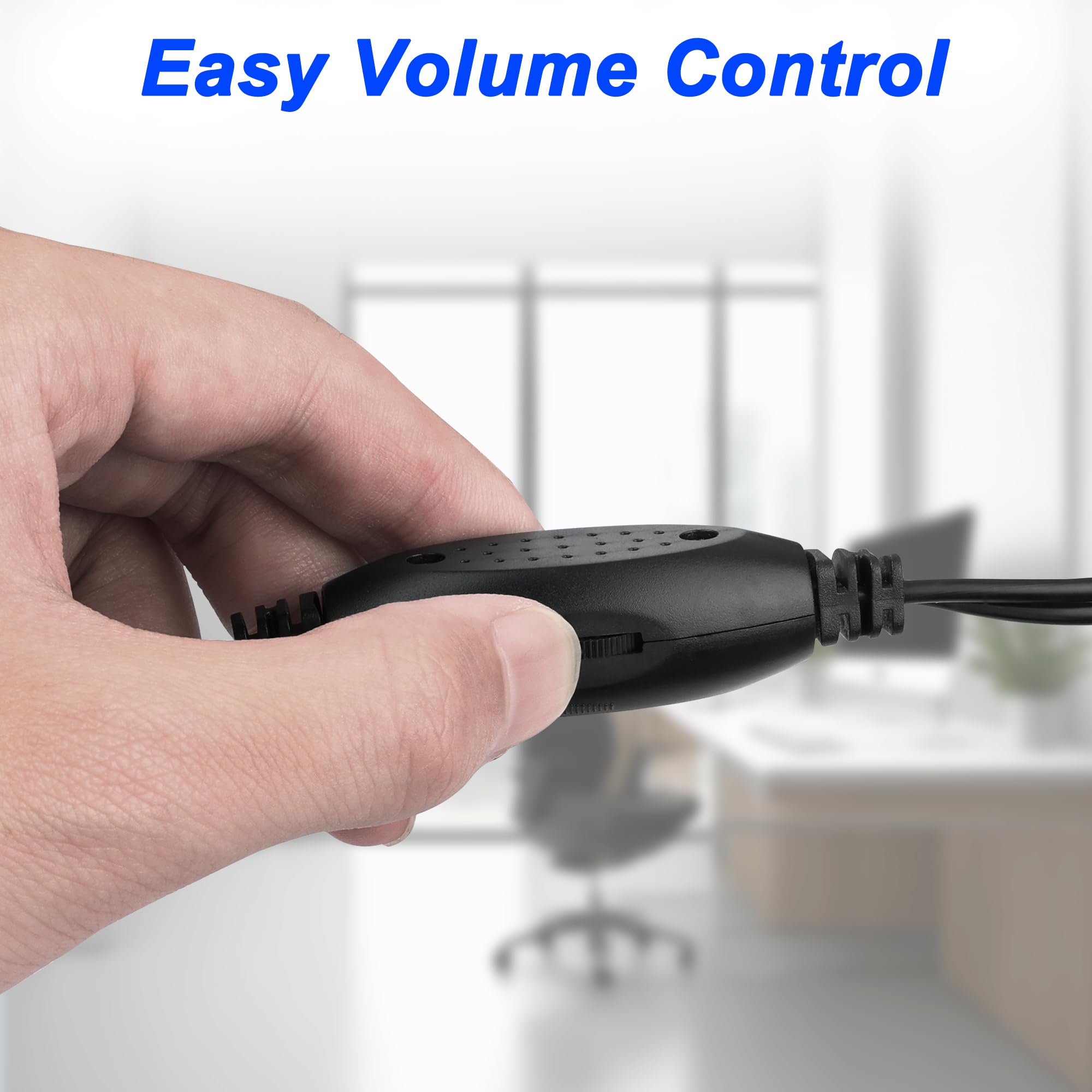 MEIRIYFA Altavoces para Ordenador, Mini Altavoz USB con Jack AUX 3,5 mm, Control de Volumen, Estéreo para PC de Escritorio, Tablet, Teléfono (Negro, 1,2 m)