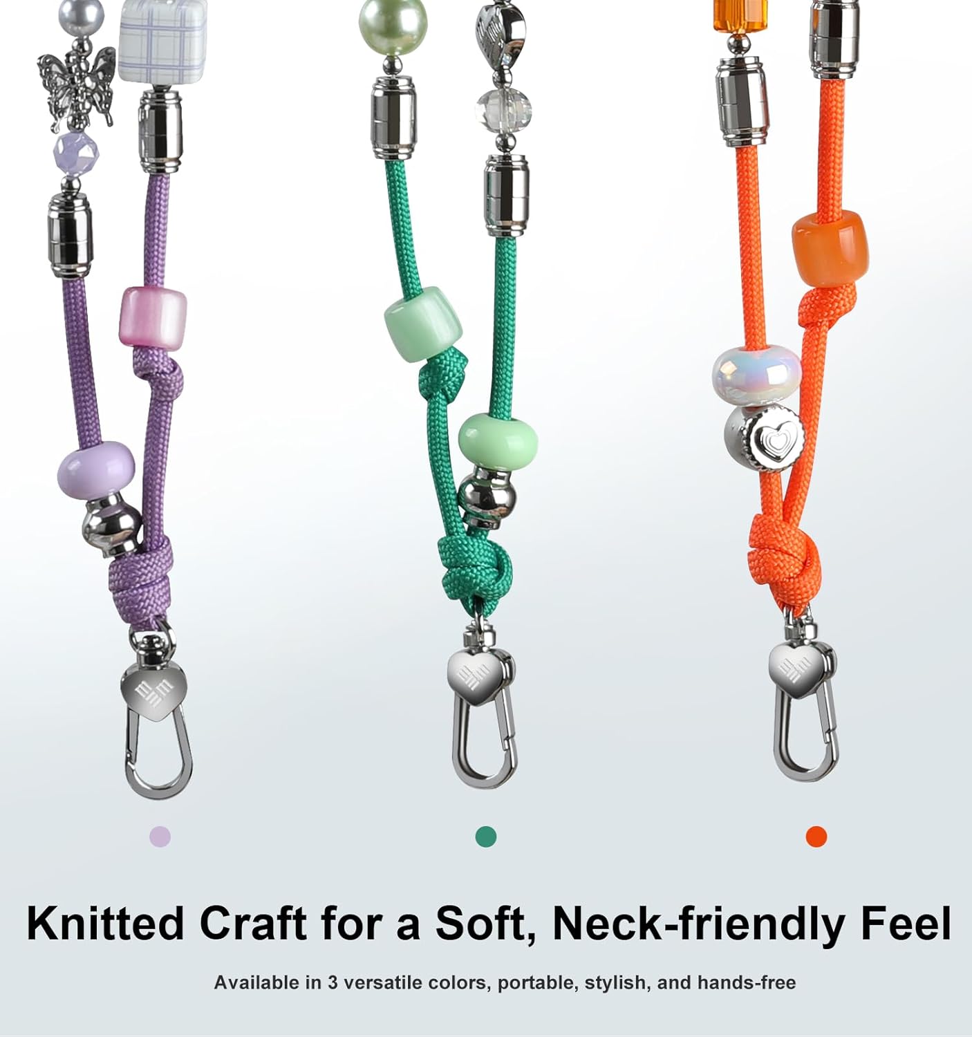 memumi Crystal Phone Lanyard Crossbody, Anti-Theft Crystal Beaded Wrist Lanyard, A Cute Hands-Free Accessory for Women