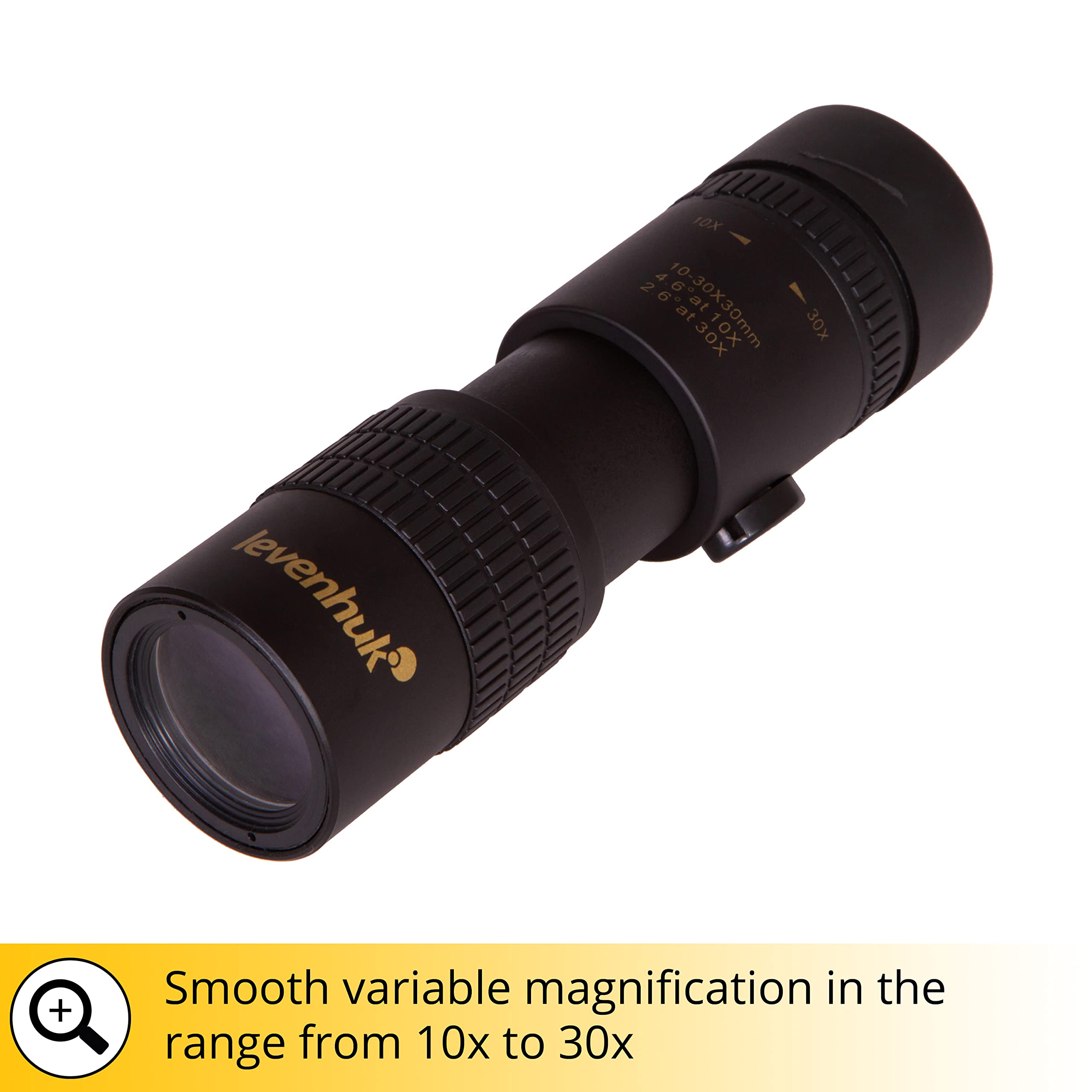 Monoculare Levenhuk Atom 10–30x30 con Zoom ad Alto Fattore di Ingrandimento