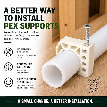 1/2 PEX Clamps with Screws, PEX Hangers & Clips, 50 Pack, White