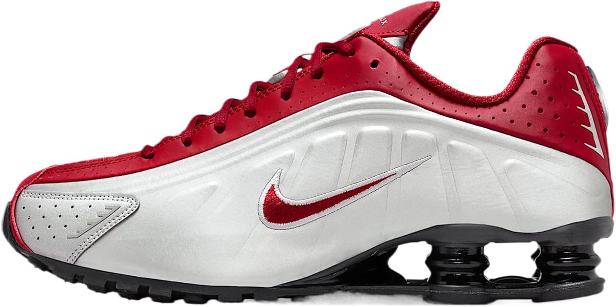 Shox R4 Men's Shoes (Metallic Silver/Black/Team Crimson)