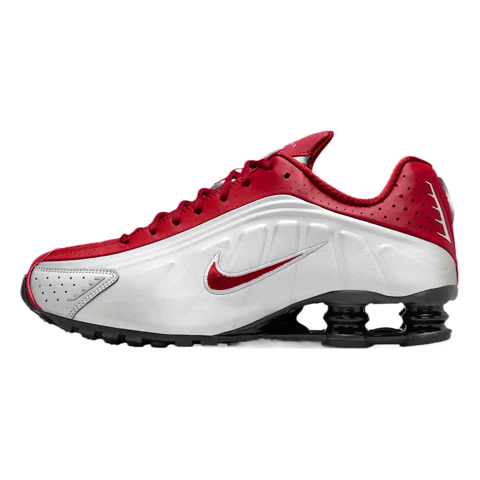 Nike Shox R4 Men's Shoes (Metallic Silver/Black/Team Crimson)
