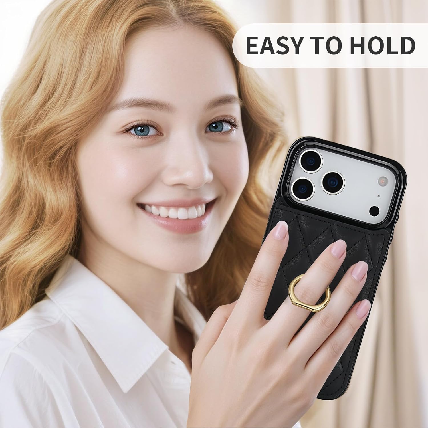 for iPhone 17 Pro Max 6.9" Wallet Case with Card Holder, Ring Kickstand Card Slots Leather Case with Double Magnetic Clasp Phone Cover 6.9 Inch 2025, Black - Image 3