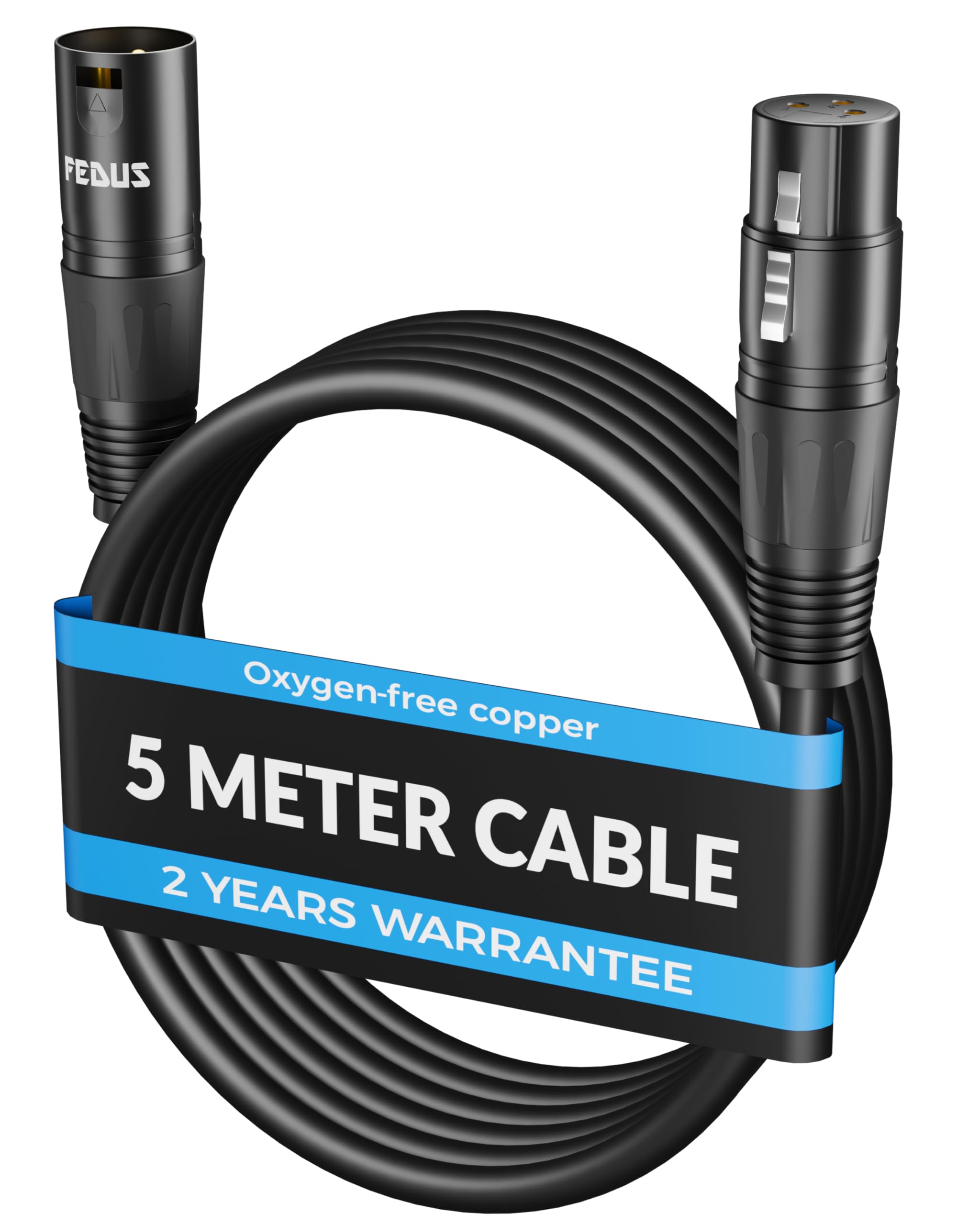FEDUS StagePro 5 Meter XLR Cable, Professional Balanced xLR Male to Female Microphone cable Cord, Oxygen-Free Copper, mic wire, For Podcast, Stage, Studio, Guitar, Audio, Speaker, Mixer, Behringer-picture-30