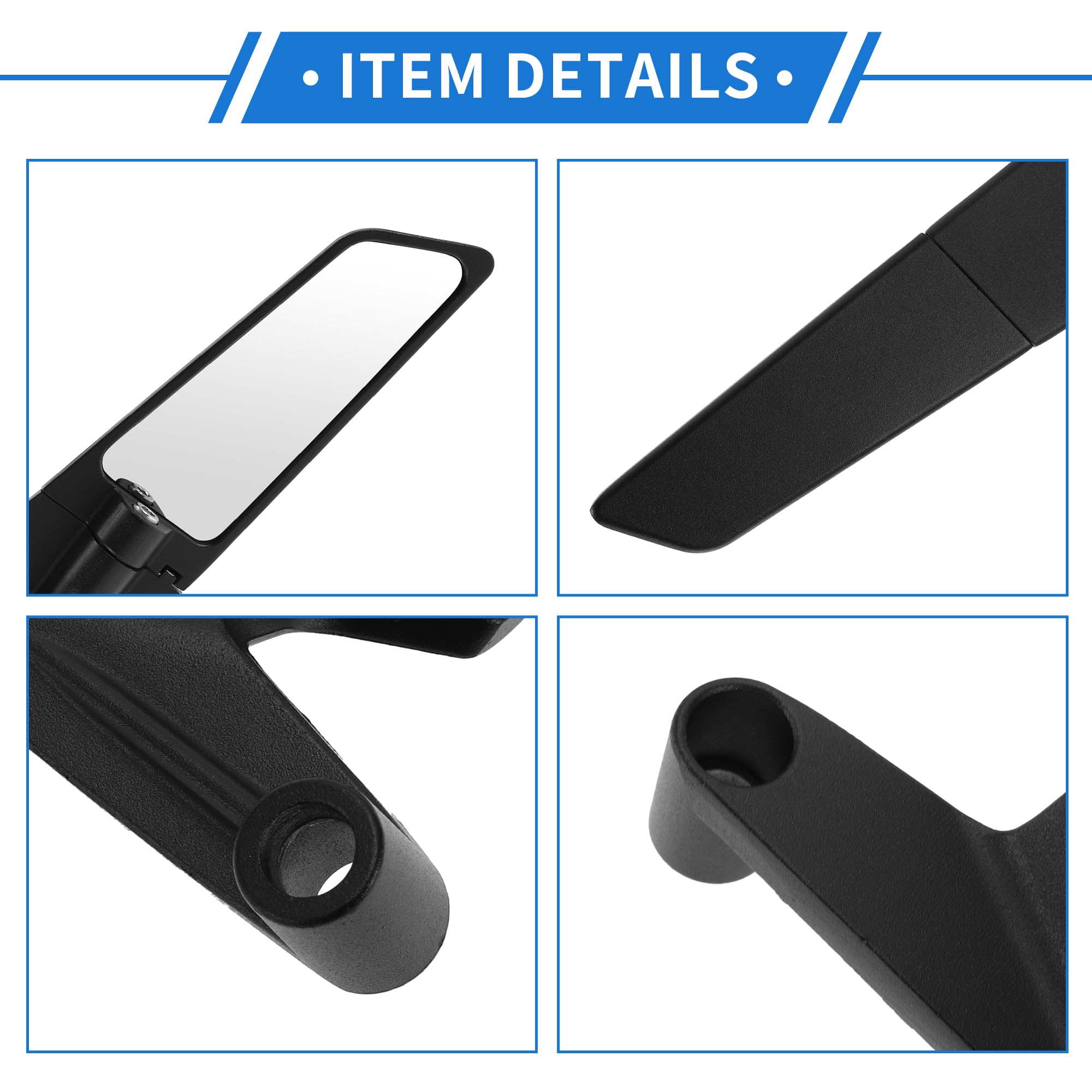 Specchietti Retrovisori 2 Pcs Moto Regolabili Universali | Nero Lega Alluminio Specchio 12.7x5cm Filettatura M8/M10 360° Regolabile Visione Chiara Design Poligonale