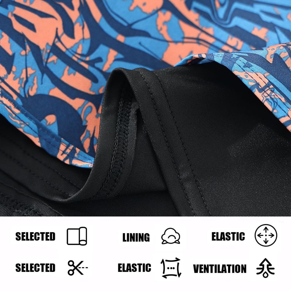 Men's 5" Swim Trunks Quick-Dry Anti Exposure Board Shorts Double Layer with Vibrant Prints for Surfing Gym Swimming4