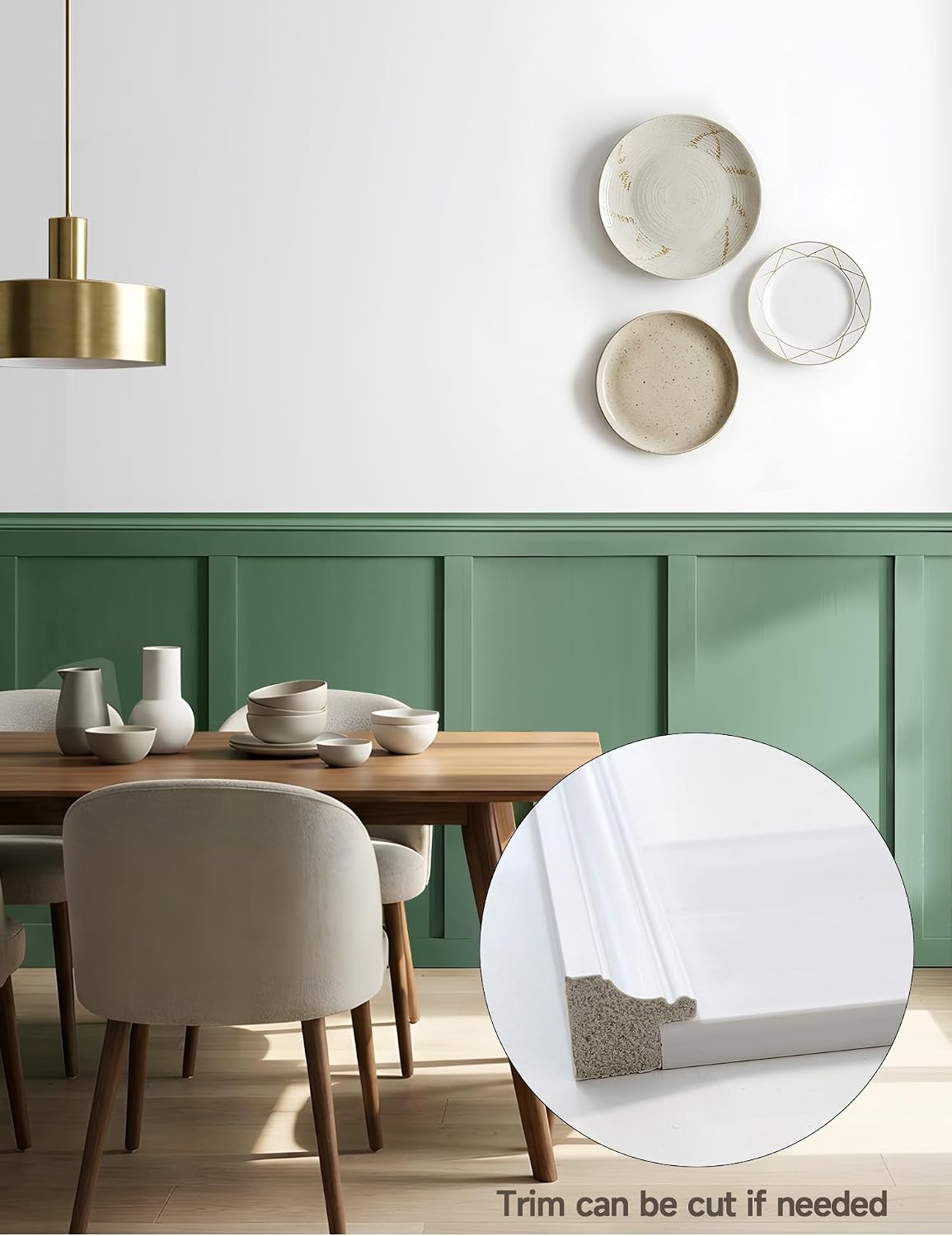 Upick Wall Panels Board and Batten Kit, Paintable PS Wainscoting Paneling for Accent Wall 120" x 43"