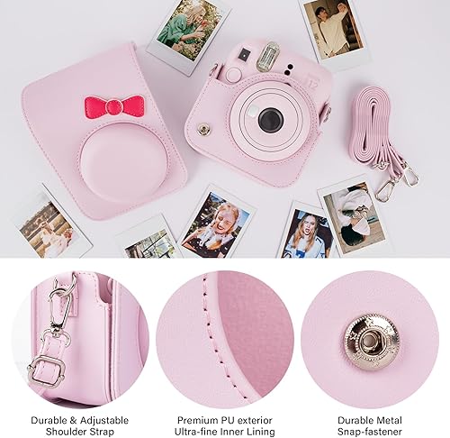 Miniatura 10 de Polaroid - Funda para cámara compatible con Fujifilm Instax Mini 12, bolsa de transporte para cámara Polaroid Instax con bolsillo para fotos y mini
