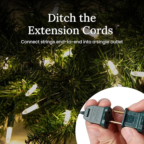 Miniatura 5 de Pro Christmas M5 - Luces LED para festividades, 70 bombillas, 23.3 pies, de grado profesional, para interiores y exteriores, con corte de diamante,