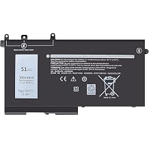 51Wh 93FTF Battery Replacement for Dell Latitude 5580 5480 5490 5590 5280 5290 5288 5488 5591 5491 5495 E5480 E5580 E5490 E5590 D4CMT 083XPC 83XPC 4YFVG High Performance