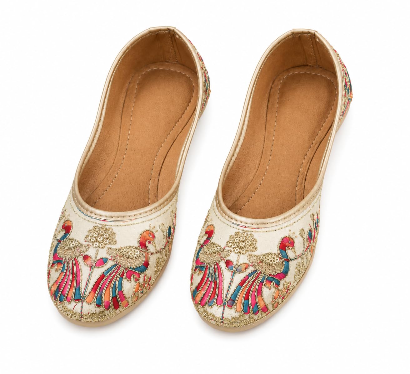 Women's Embroidered Ethnic Jutti Flats | Handmade Traditional Slip-On Footwear with Soft Cushioned Insole | Comfortable Designer Mojari for Wedding, Festive & Casual Wear-picture-31
