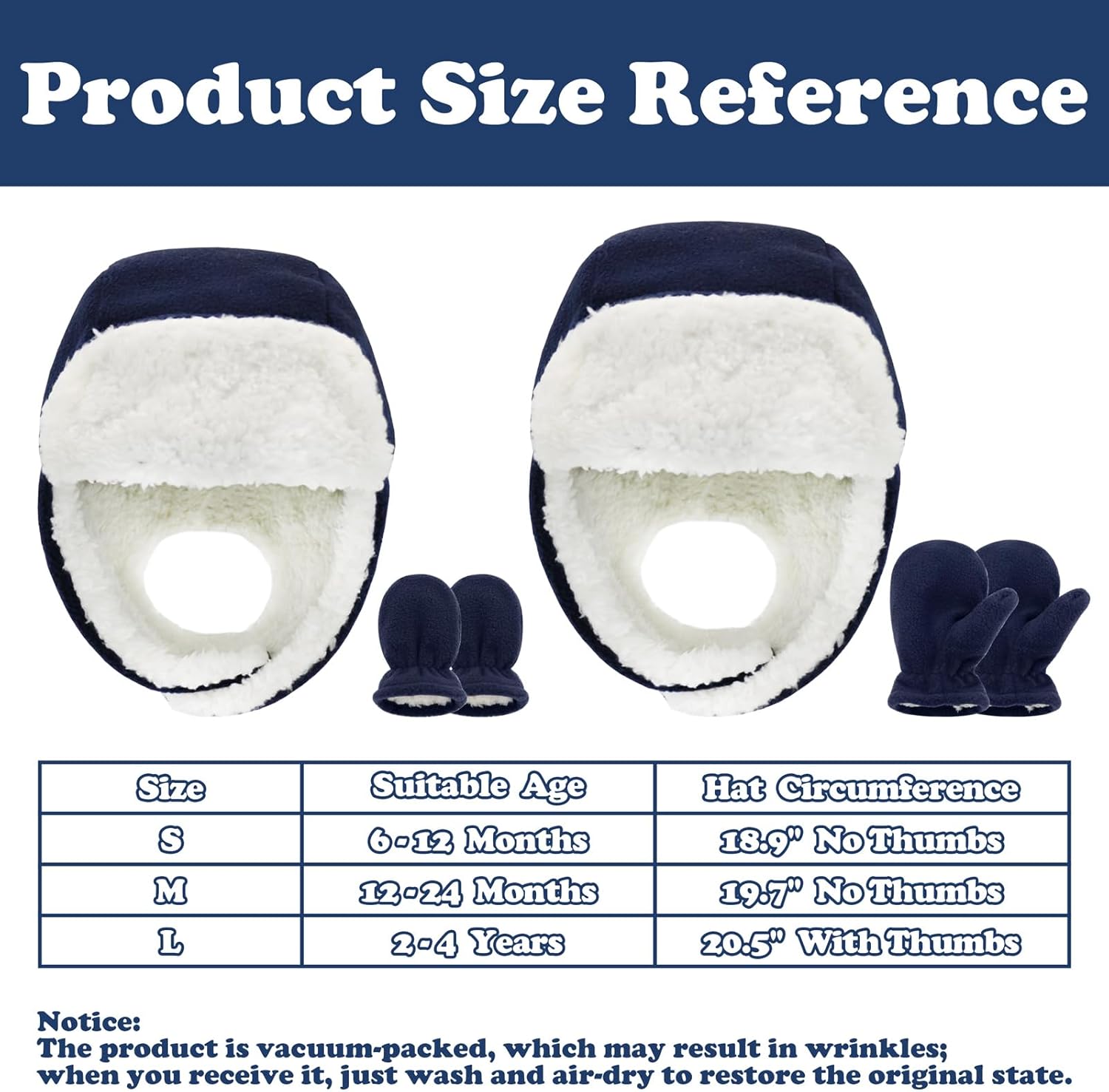 Baby Winter Hat Mittens Toddler Hats for Boys Girls Sherpa Lined Toddler Gloves Infant Baby Hat and Mitten Set - Image 6