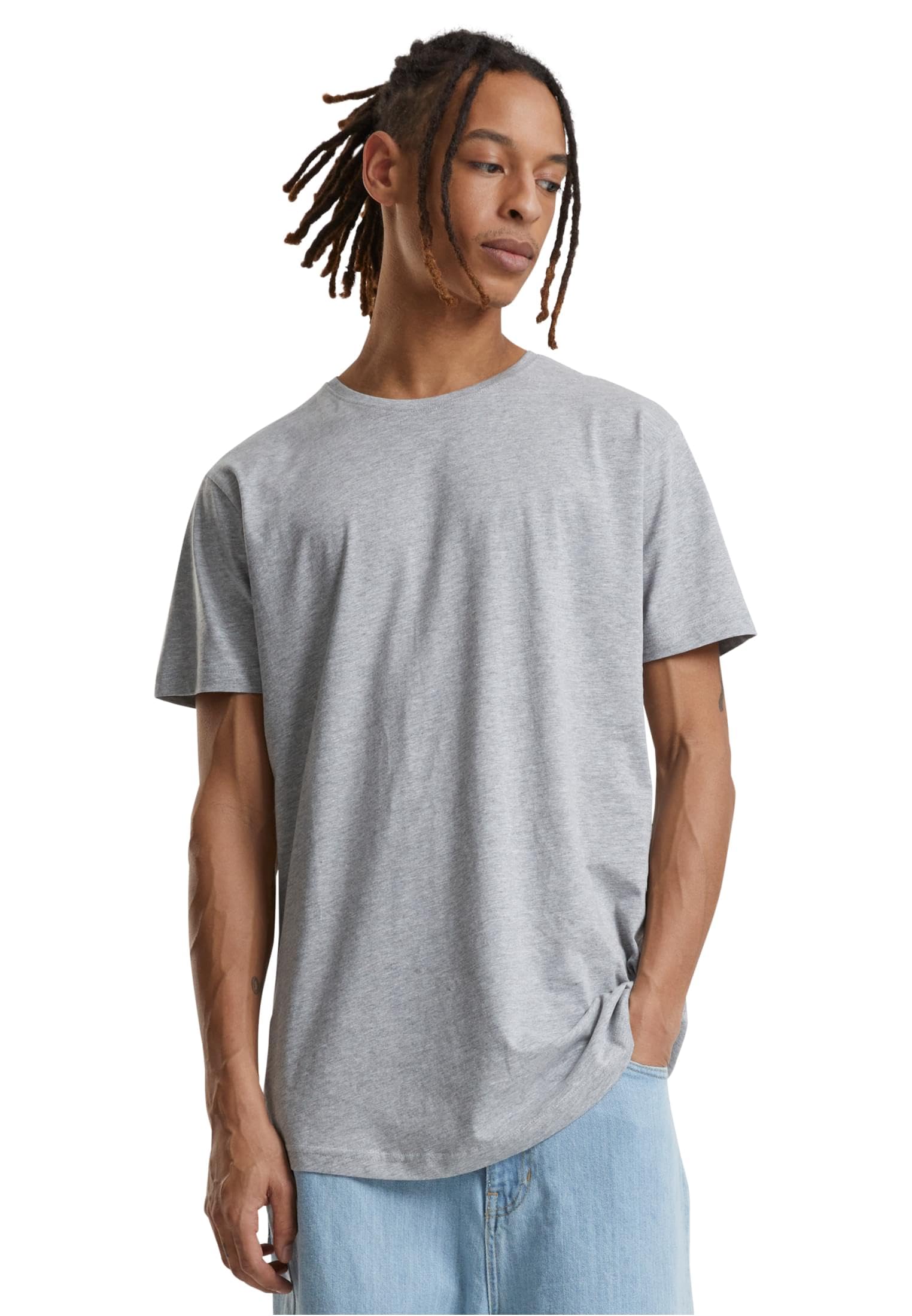 Urban Classics Men's Grey Shaped Long T-Shirt, Medium (Manufacturer Size: M)