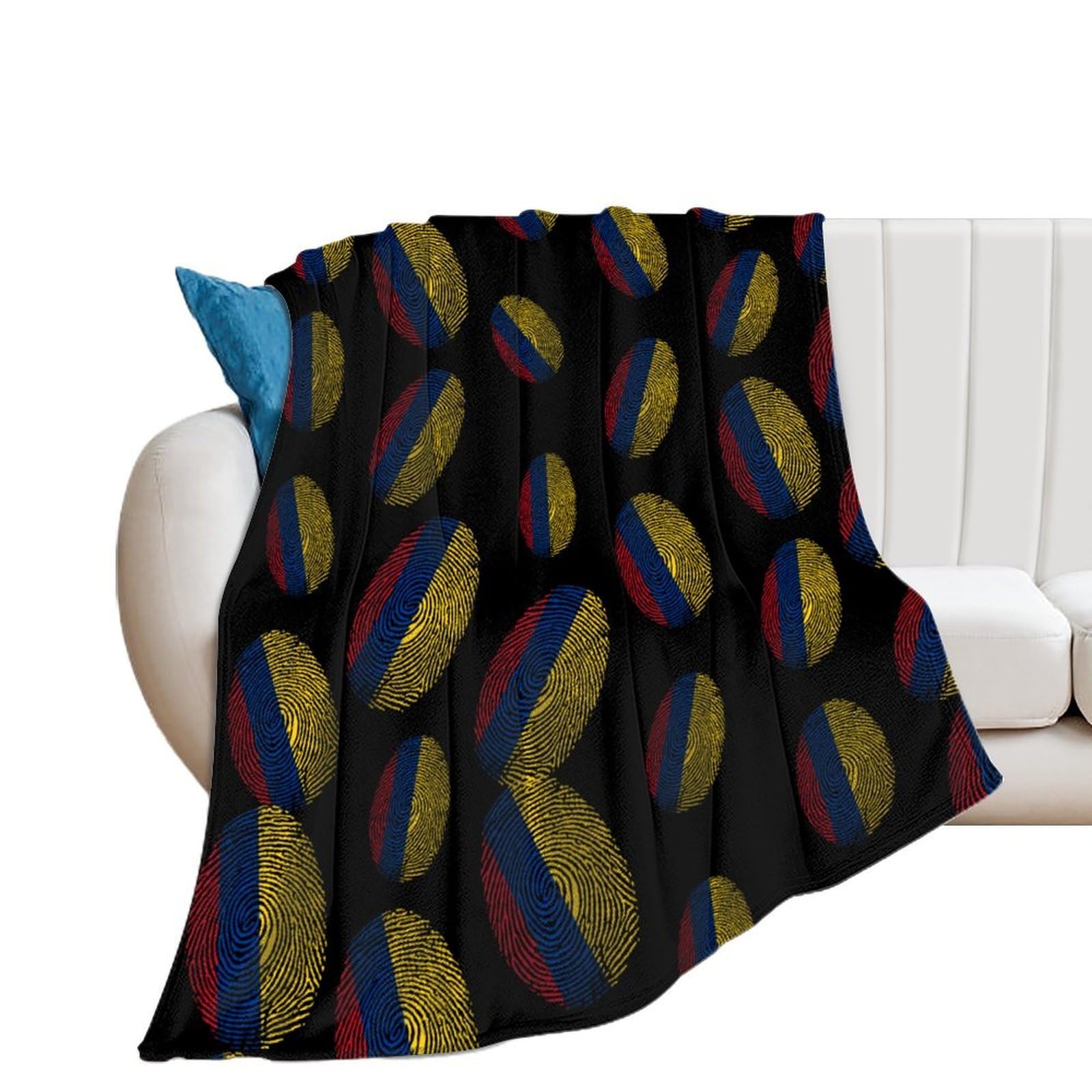 OUTBDNVFSA Colombia Flag Finger Throw Blanket Lightweight Summer Blankets for Bed Sofa Camping Travel