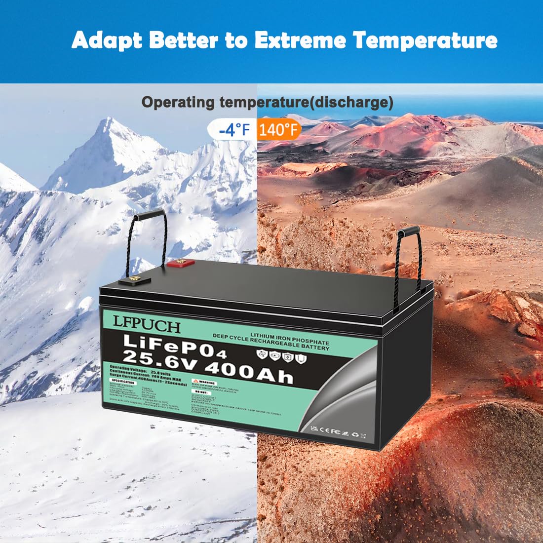 Batterie a lunga durata,Batteria Lifepo4 da 24 V (25,6 V) e 400 Ah, batteria al litio ferro fosfato a ciclo profondo da 5000 cicli, Utilizzato nei sistemi di accumulo energetico.