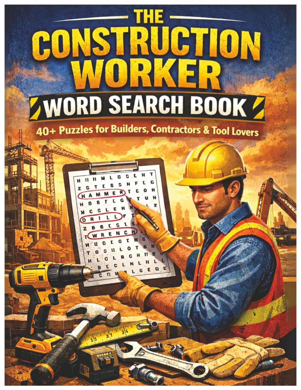 The Construction Worker Word Search Book: 40+ Puzzles for Builders, Contractors & Tool Lovers