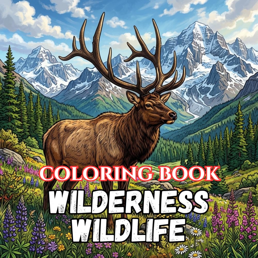 Wilderness Wildlife: A Nature Coloring Book Featuring Majestic Forest Animals, Mountain Wildlife, Rivers, Lakes, Woodland Birds, and Peaceful Wilderness Landscapes (Outdoor Escape Coloring Series)