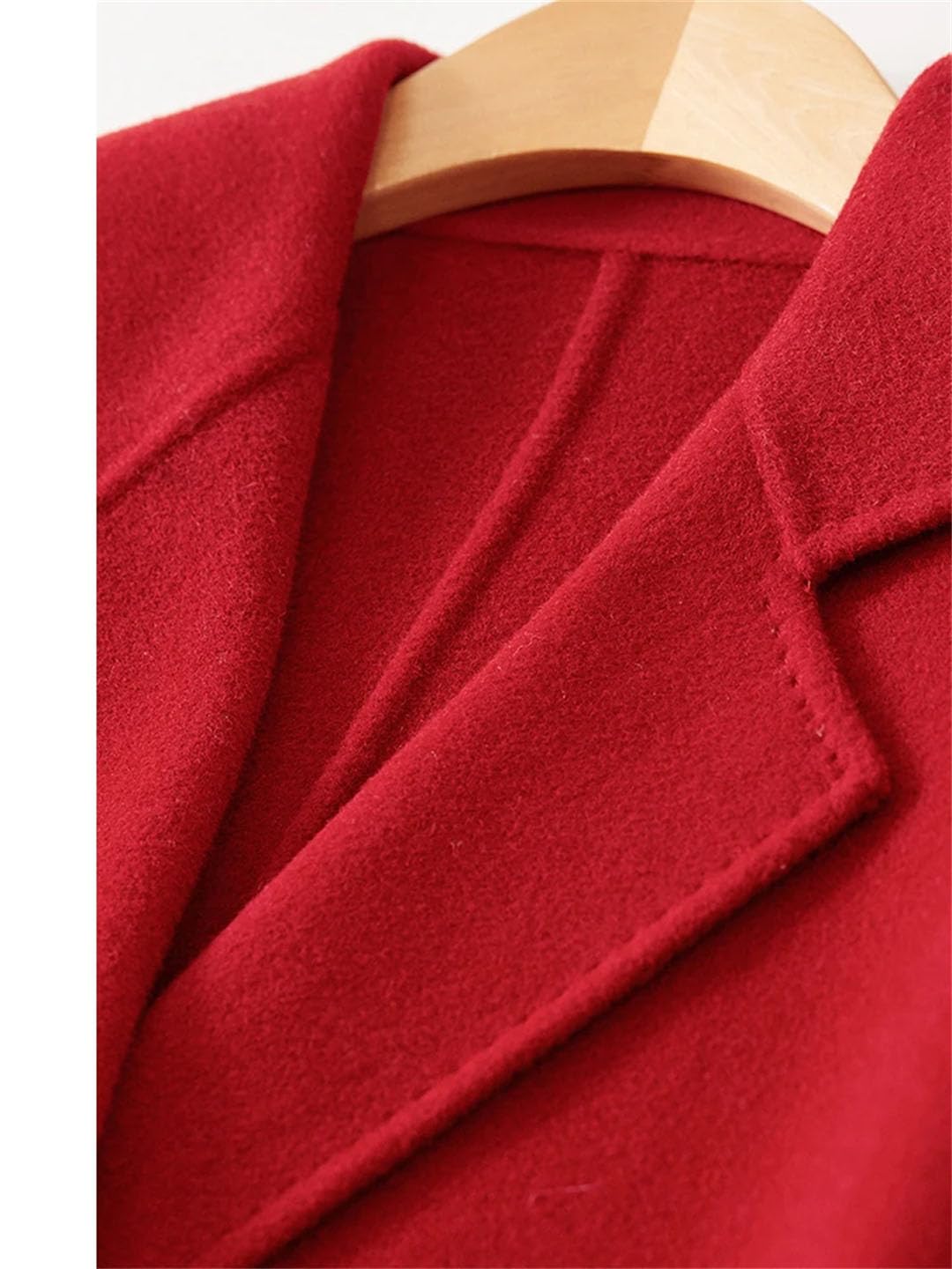 Cappotto di lana di lana per le donne inverno di media lunghezza doppio lato doppio petto cappotti con cintura