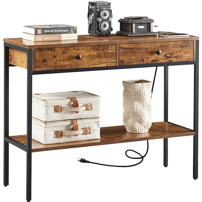 Buy SUPERJARE Console Table with Power Outlet and USB Ports, Entryway