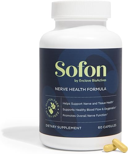 Suplemento de apoyo nervioso (60 cápsulas, 30 porciones) mezcla de suplementos de neuropatía para pies sanos con vitamina D, B12, zinc, ácido alfa