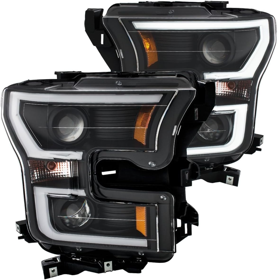 ANZO 111347 Projector Plank Style H.L. Black Clear Amber Ford F-150 15-17
