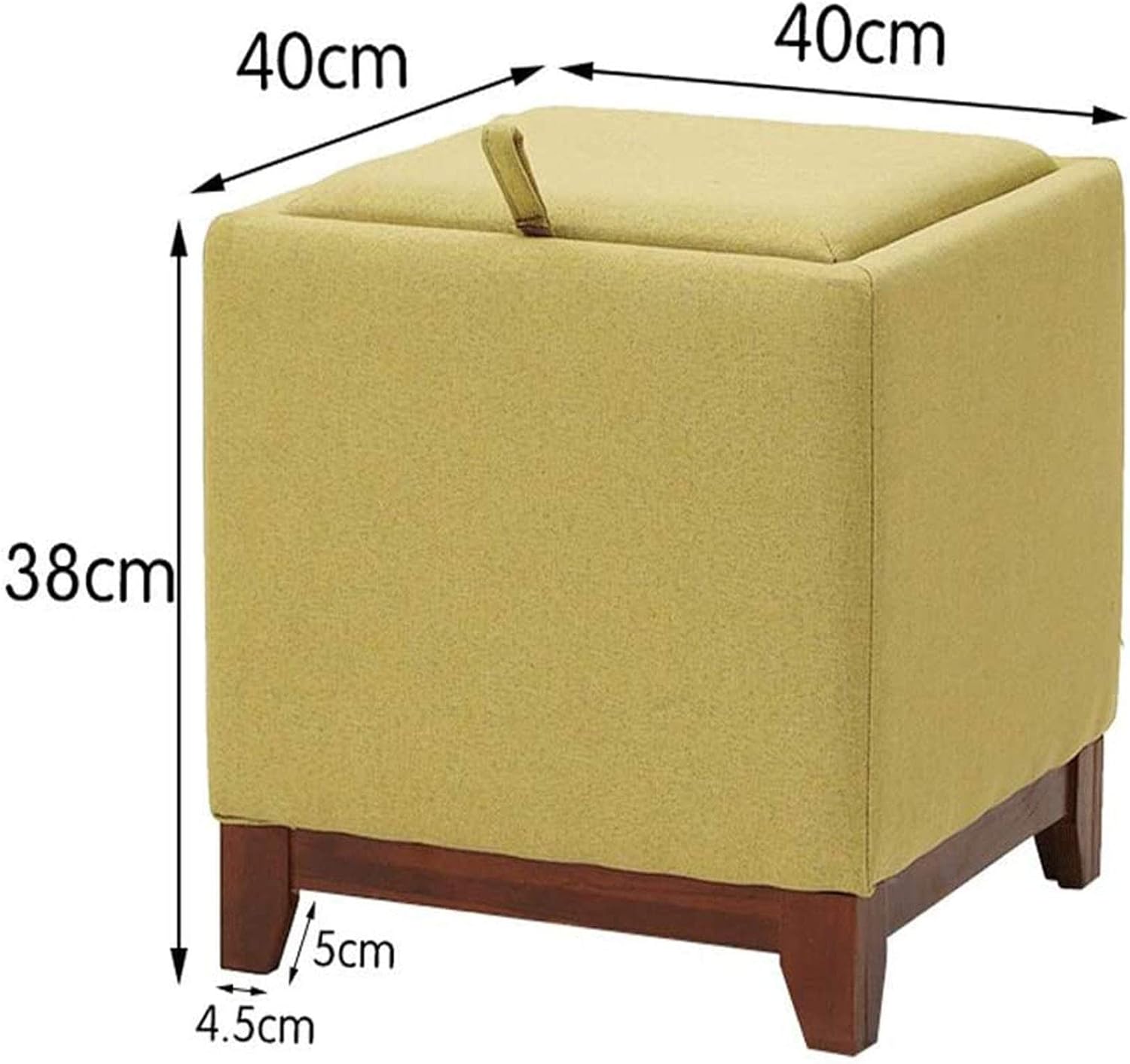 Footstool Foot Stool Dressing Table Footrest Storage Stool, Fashion Solid Wood Stool (Green)