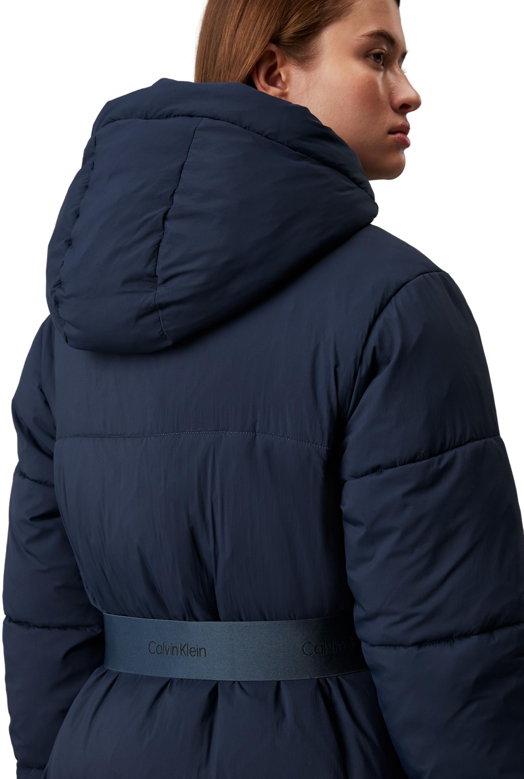 Calvin Klein Kurtka puchowa Kobiety Pasek Z Logo Długi Puffer J20j224122