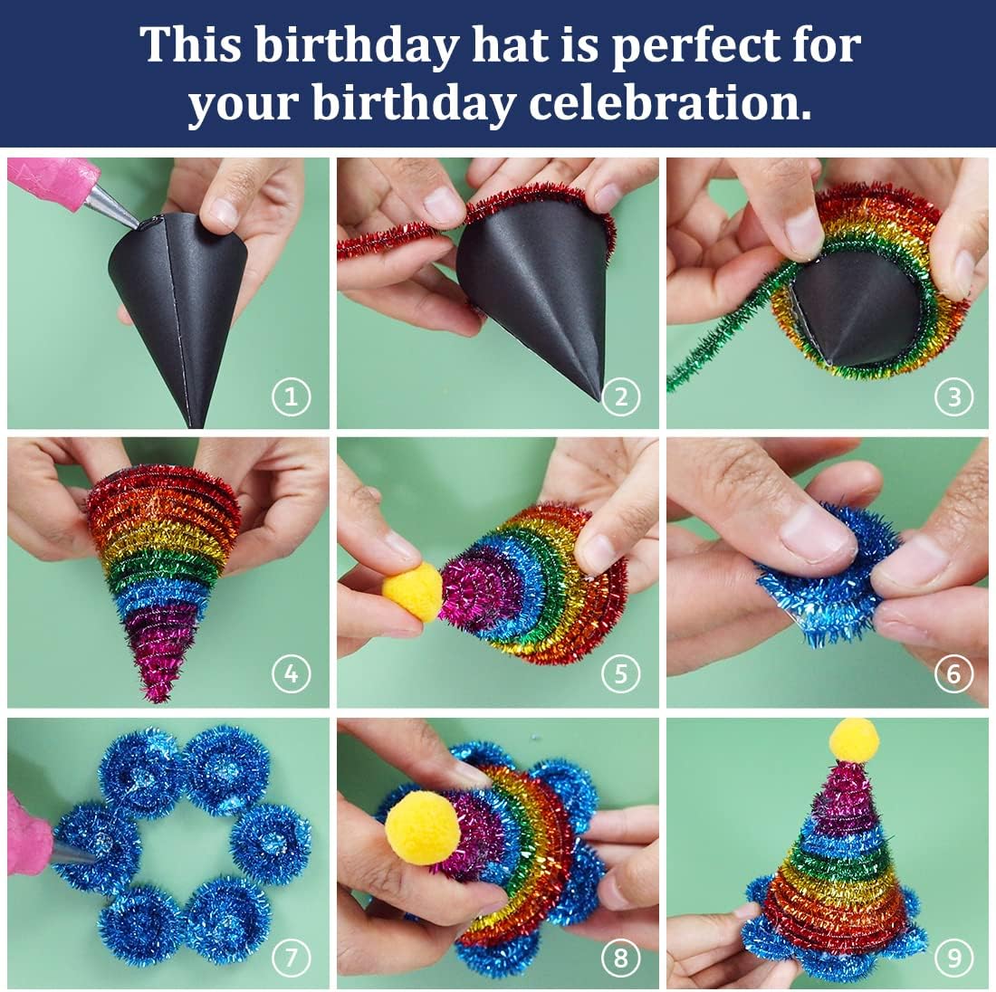 Pipe Cleaners, Pipe Cleaners Craft, Arts and Crafts, Crafts, Craft Supplies, Art Supplies (1000 Glitter Pipe Cleaners)…