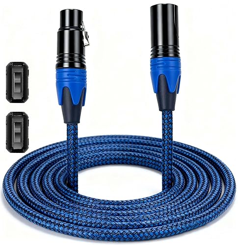 Cable de micrófono profesional XLR macho a hembra, cable de micrófono de estudio con doble blindaje, cobre sin oxígeno para podcasting,