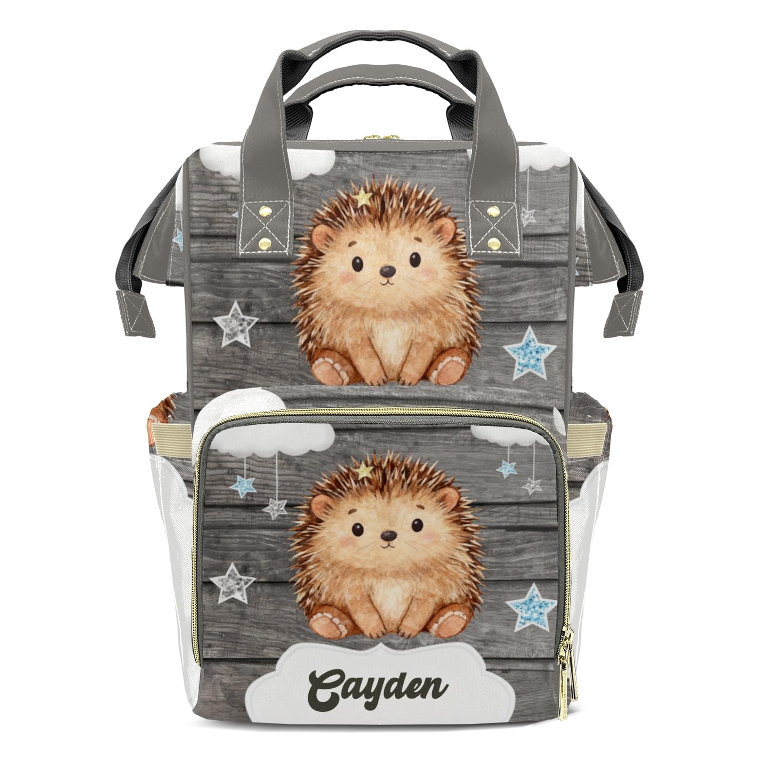 Personalized Diaper Bag Backpack Name Watercolor Hedgehog Gift the Best: Spacious Waterproof Nappy Bag for Men and Women