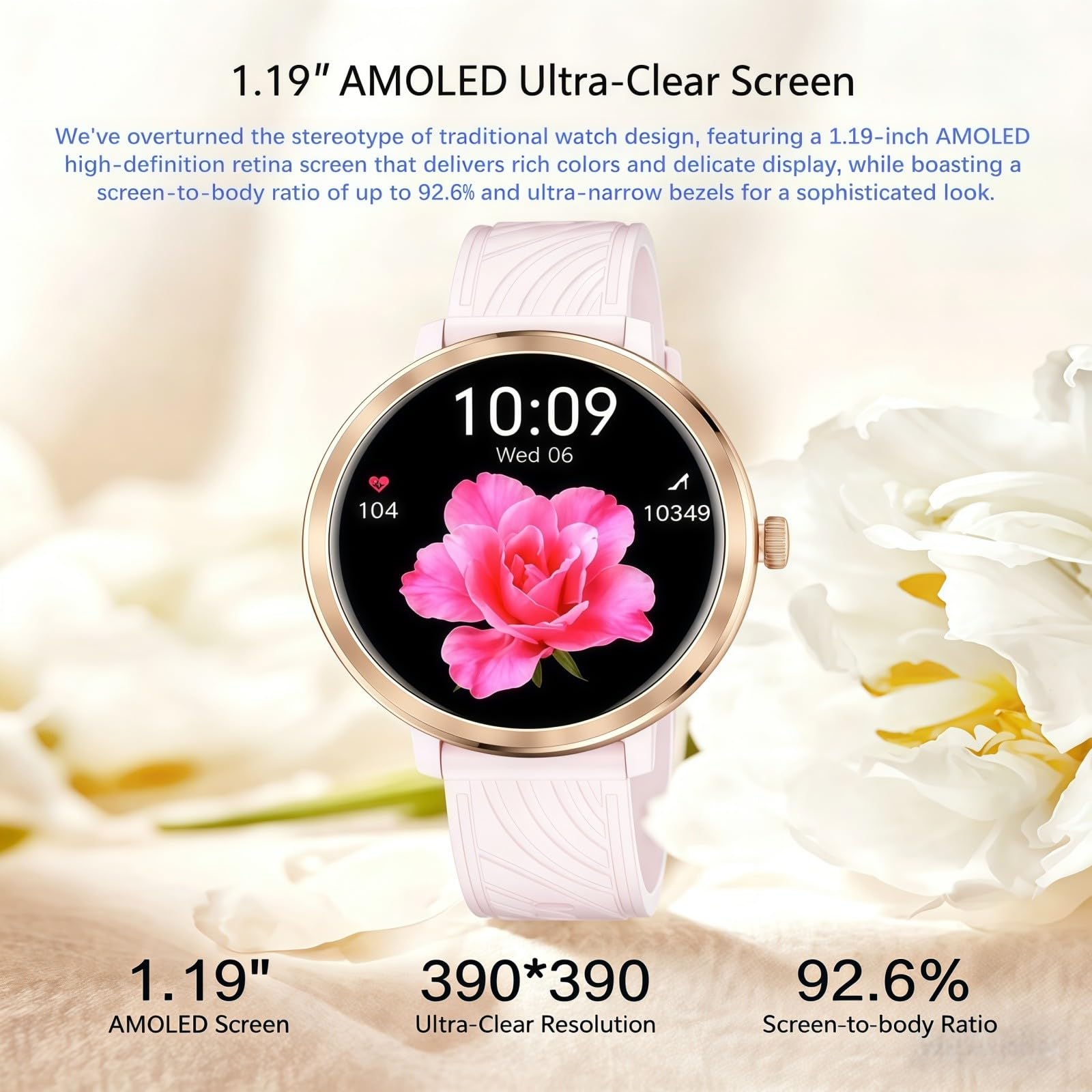 Reloj Inteligente,Reloj Deportivo,Reloj Deportivo con Monitor De Frecuencia Cardíaca,Sueño Y Spo2,Resistente Al Agua IP68,Pantalla Táctil HD,Más De 100 Deportes,para Android E iOS