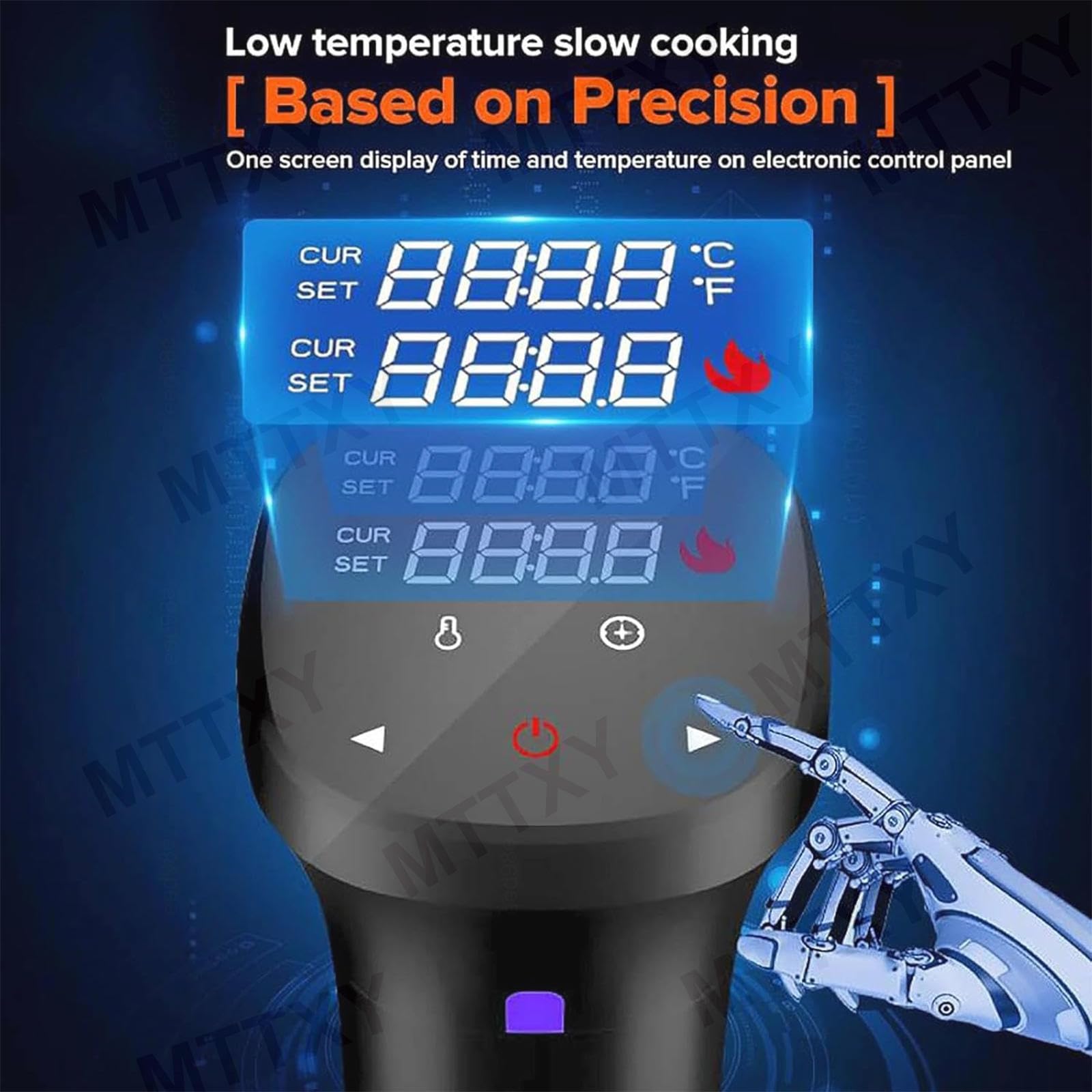 Kuchenka Sous Vide O Mocy 1100 W, Cyrkulator Zanurzeniowy Z Ekranem Dotykowym LCD, Wodoodpornością Ipx7, Kontrolą Temperatury, Próżniowym Urządzeniem Grzewczym O Powolnym Gotowaniu