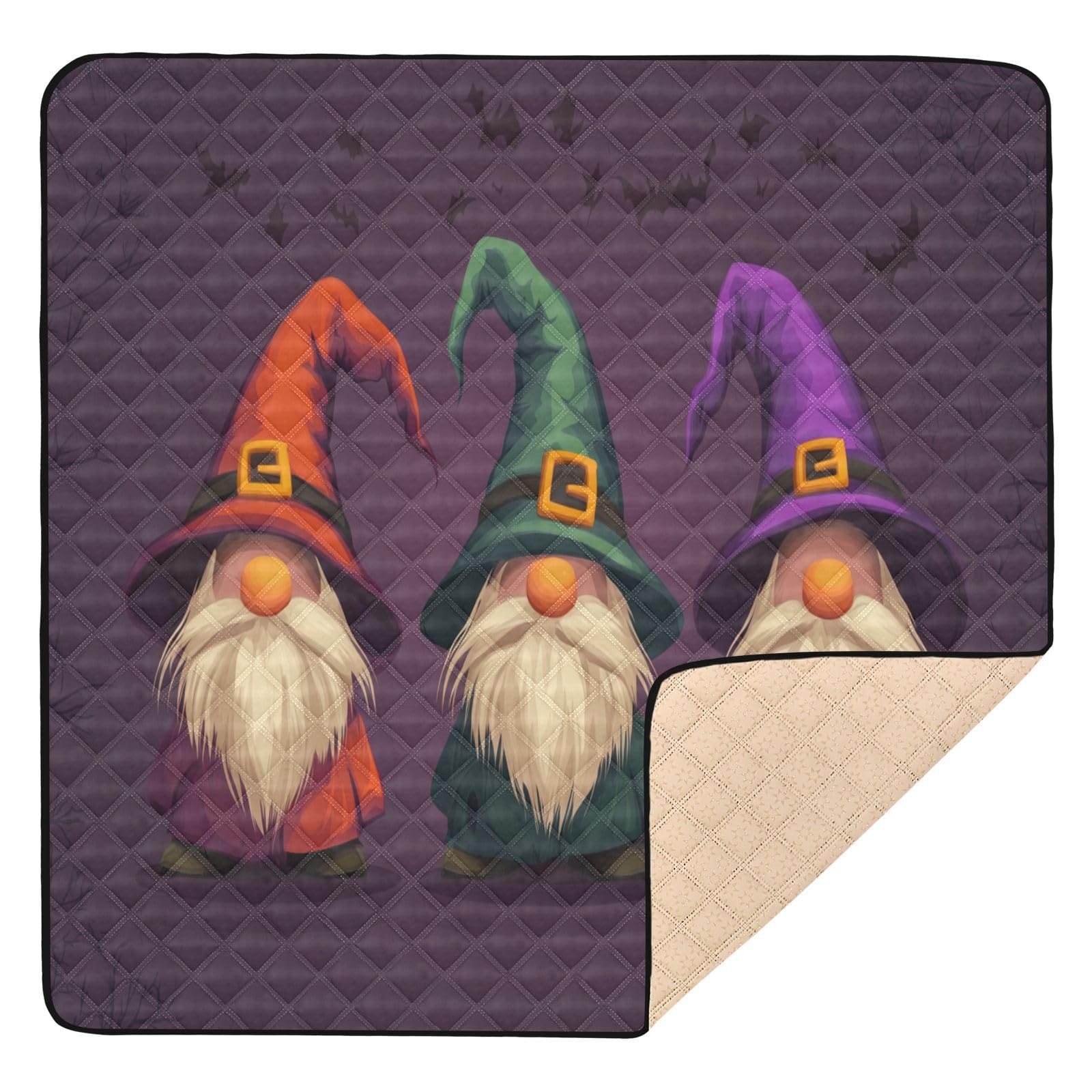 Kigai Cute Gnomes Baby Play Mat for Floor and Playpen 50x50 inch Non-Slip Baby Activity Playmat Waterproof Foldable Crawling Mat for Infants Toddlers