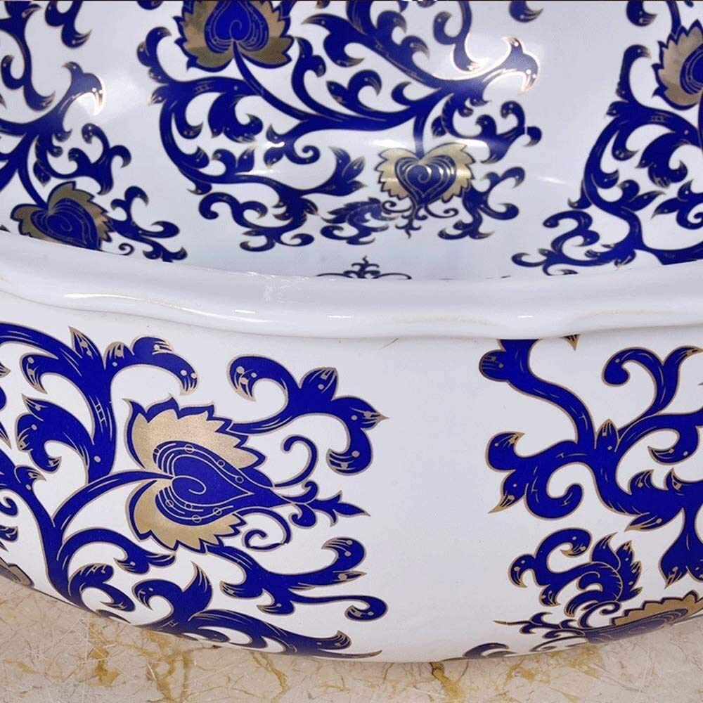 Szafka Pod Umywalkę Z Umywalką, Umywalka Nablatowa, Artystyczna Ceramiczna Umywalka Łazienkowa, Ręcznie Malowana Umywalka Nablatowa Z Porcelany Vintage