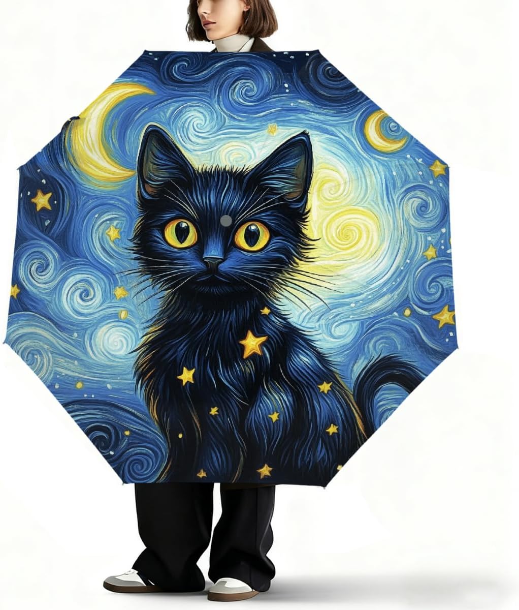 Sun UV Protection Umbrellas for Rain, Windproof Automatic Folding Rain Umbrellas Open Close for Walking Travel