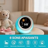 iHoo Toddlers Sleep Training Clock, Kids Alarm Clock with Night Light & Nap Timer, Ok to Wake Clock Gift for 2-9 Years Girls Boys White - 5