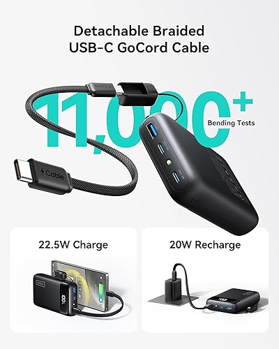 Miniatura 5 de INIU Cargador portátil, más pequeño de 22.5 W, 20000 mAh, USB C, entrada y salida de batería, carga rápida, PD 3.0+QC 4.0, pantalla LED, paquete de