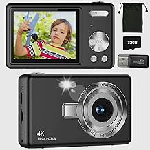 Digital Camera, 44MP 1080P Portable Digital Cameras for Beginner Kids Vlogging Camera with Anti Shake,2.4" LCD Screen, Fill Light, 32GB Memory Card