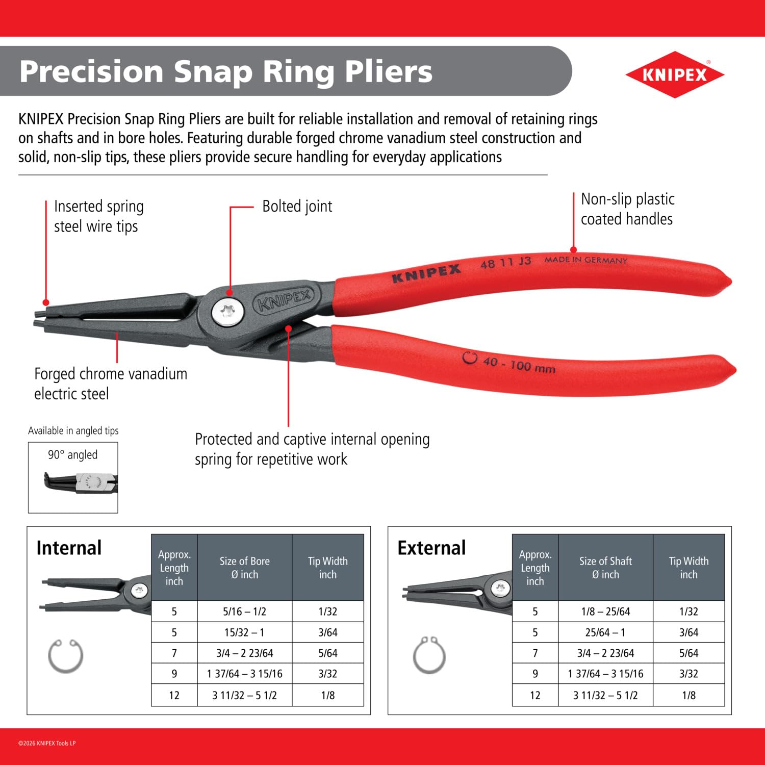 KNIPEX Precision Snap Ring Pliers - Germany Made -4 KNIPEX Precision Snap Ring Pliers - Germany Made -4