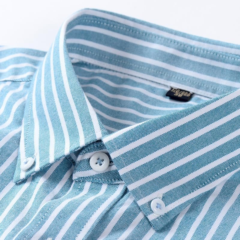 Cromoncent Mens Long Sleeve Oxford Button Down Shirts Casual Dress Shirt for Men,100% Cotton,Plaid/Stripes Shirts - Image 3