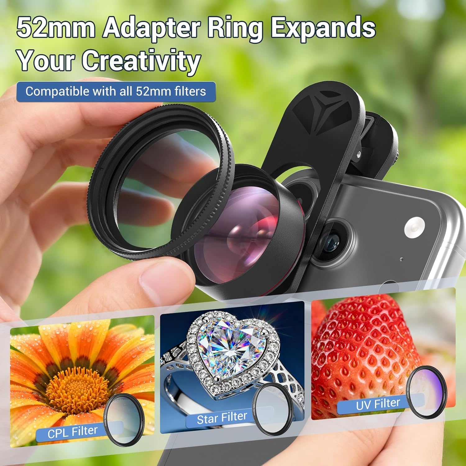 Kit d'objectif macro 35X pour smartphone, téléphone et appareil photo avec