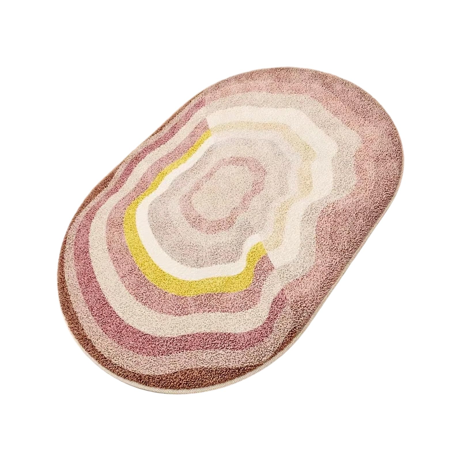 Jazuaiao Oval Shape Multipurpose Absorbent Floor Mat Antiskid Design for Shower Bedroom Decor Bathroom Nonslip Mat