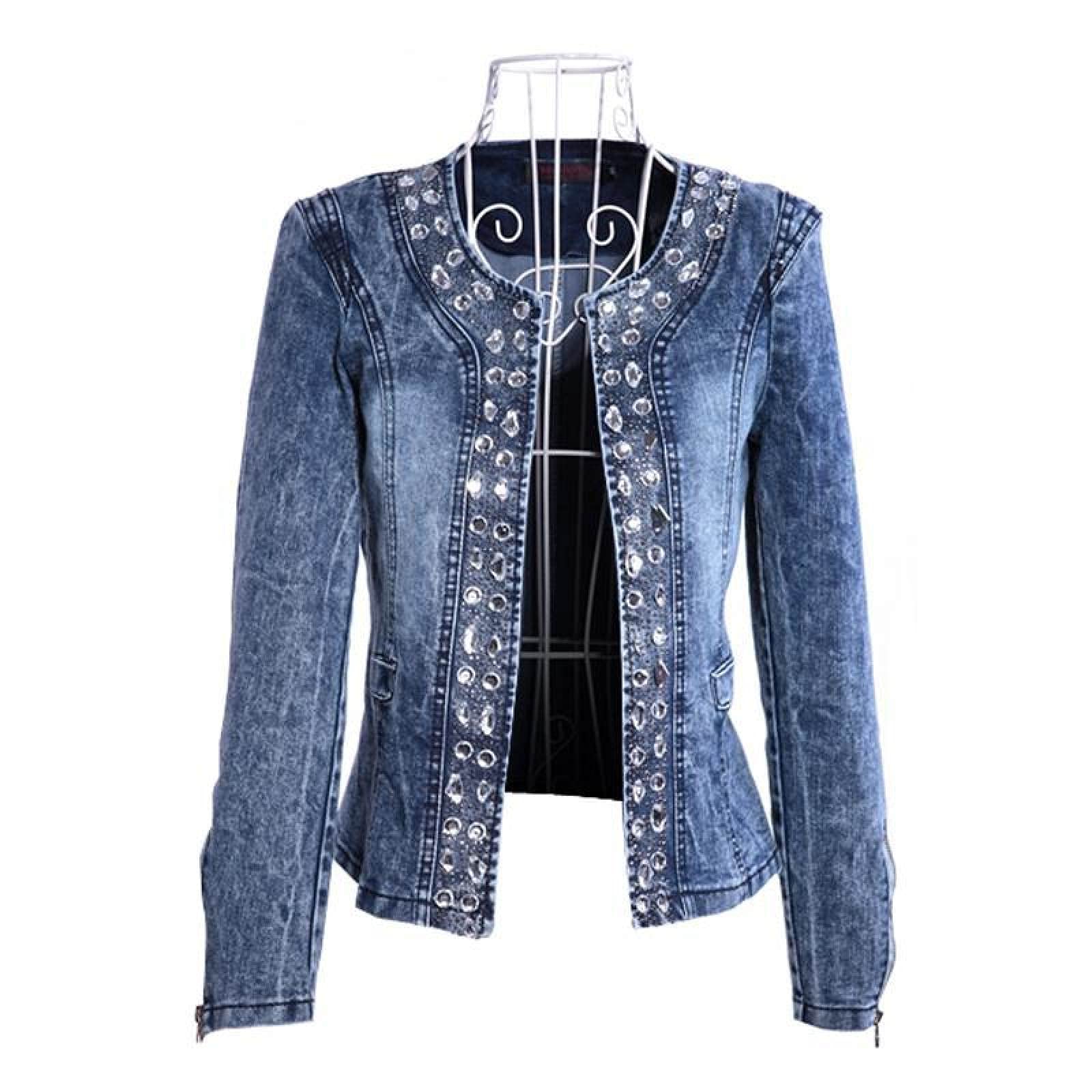 streetstyle spijkerjas voor dames - korte mouwloze jas met knopen aan de , zijzakken & prinsessenmouwen, machinewasbare lente/zomer buitenkleding, niet-rekbare stof - dameskleding