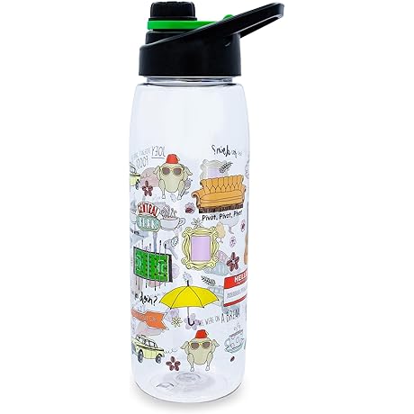 Silver Buffalo Friends TV Show Iconic Doodles Tritan Water Bottle