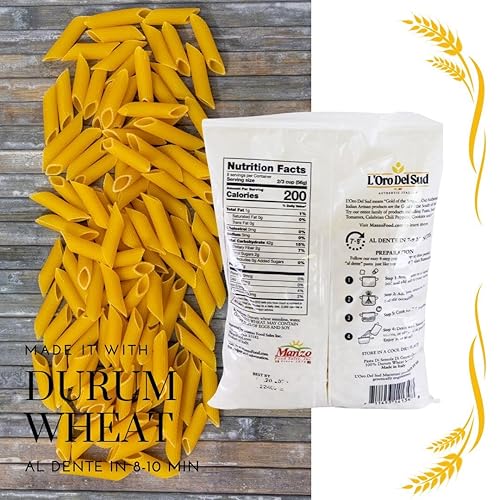 Miniatura 4 de Penne Rigate orgánica, pasta italiana, producto de primera calidad de Italia (paquete de 20 x 16 onzas), sin OMG, vegano, certificado Kosher por