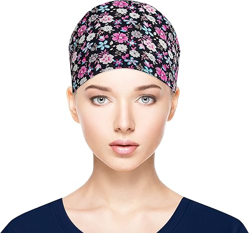 Vista 30 de Fesciory Gorras de trabajo ajustables con botón y banda para el sudor, sombreros de cola de caballo para mujer, cabello largo