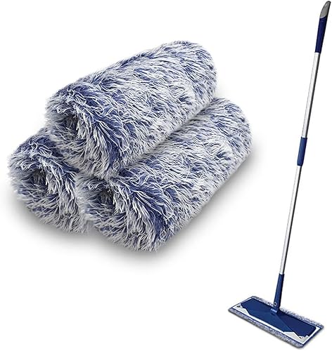 Almohadilla de microfibra de repuesto, 18 x 6 pulgadas, reutilizable, paño de trapeador plano húmedo y seco para el hogar, hotel, oficina, repuestos